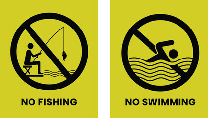 no fishing no swimming symbol vector