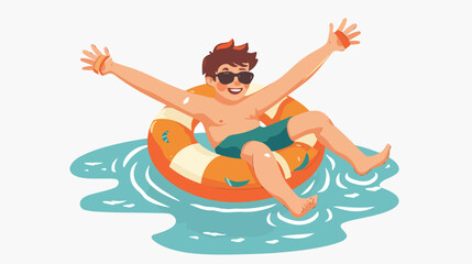 Pool party boy design vector illustration flat vector