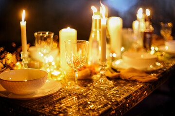 Incredible romantic dinner with cadles in winter cave 14 february. Baikal lake, winter time