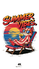 Summer Vibes Vector illustrations T shirt Design 