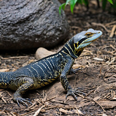 Fototapeta premium (Varanus bengalensis)monitor lizard, Varanus bengalesis in water