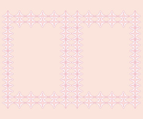 Border frame with geometric shaped pattern, abstract pink background, blank copy space, graphic design illustration wallpaper