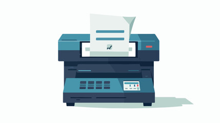 Printer with paper silhouette icon. Vector illustration