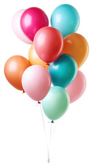 PNG  Free floating colorful balloons white background anniversary celebration. AI generated Image by rawpixel.
