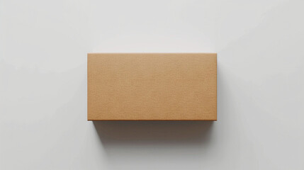 empty closed cardboard box mockup on white background