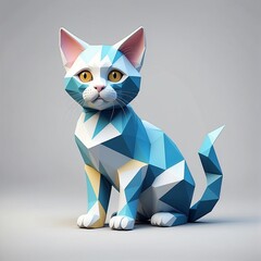 cat vector design, cat with geometric shapes