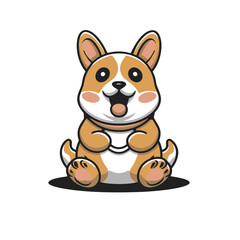 Cute baby puppy smiling. Cartoon animation style. Created with Generative AI.
