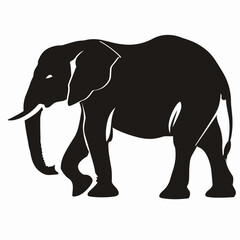 vector silhouette of an elephant on a white background .Generative AI