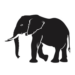 vector silhouette of an elephant on a white background .Generative AI