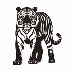 Fototapeta premium vector silhouette of a tiger on a white background .Generative AI