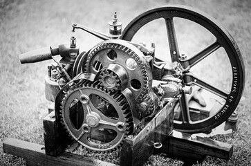 old mechanism black white cogs mechanics