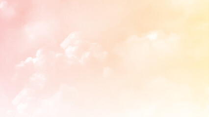 Beautiful horizontal view of a white clouds on a pink sky. Background illustration.