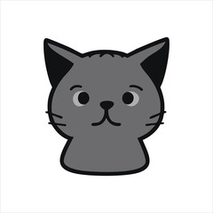 vector isolated silhouette cat, Cute cartoon black cat, cat logo, and cat icon for graphic resources