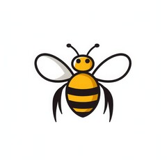 bee logo 2d honey bee flat logo illustration