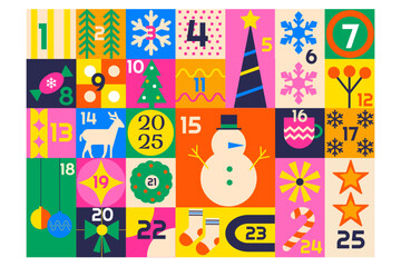 Bauhaus geometric Christmas advent calendar