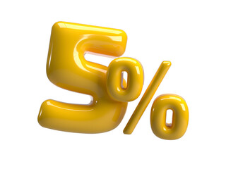 5 percent. 3D rendering.