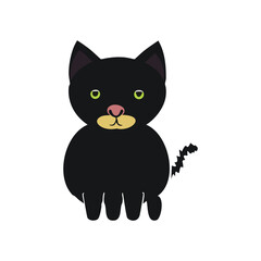 vector isolated silhouette cat, Cute cartoon black cat, cat logo, and cat icon for graphic resources
