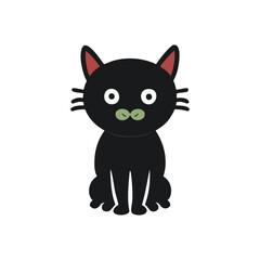 vector isolated silhouette cat, Cute cartoon black cat, cat logo, and cat icon for graphic resources