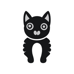 vector isolated silhouette cat, Cute cartoon black cat, cat logo, and cat icon for graphic resources