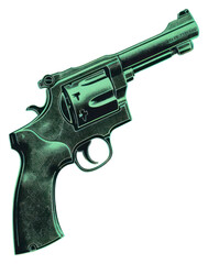 PNG Revolver handgun weapon blue - obrazy, fototapety, plakaty