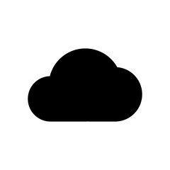 Cloud Icon Transparent Background. Solid Design Style Rounded Corner. Web and Mobile Vector Illustration.
