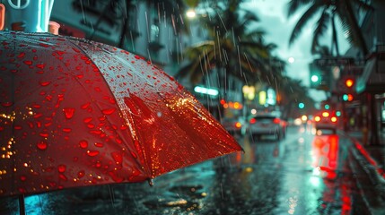 rain in Miami  - obrazy, fototapety, plakaty