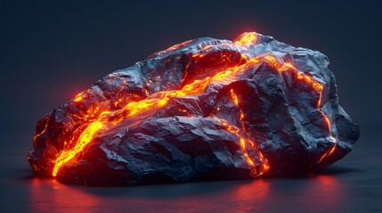 lava rock with red and yellow veins
