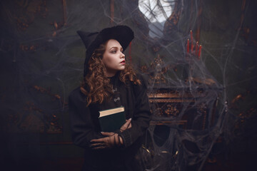 witch with a book of spells