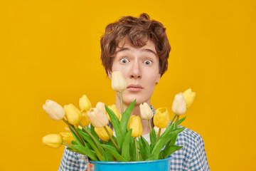 tulips from boy