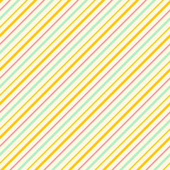 Happy kitschy cute vintage 1950s style diagonal mint green peach pink yellow lines 