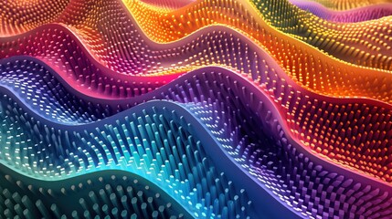 Blocked massive geometric futuristic colorful wavy abstract background. Generative AI - obrazy, fototapety, plakaty