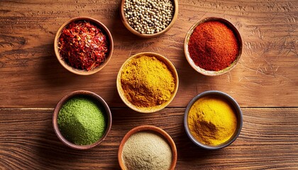 Taste of Tradition: Spice Assortment on Rustic Table