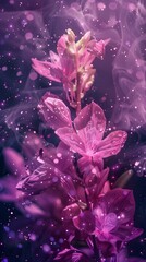 Ethereal Orchid Blooms Mingling with Cosmic Dust