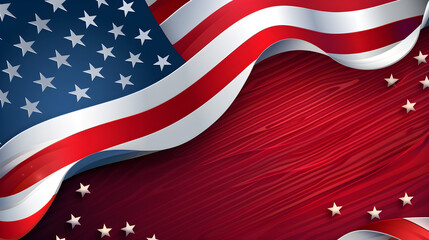 Greeting card and banner design for President's Day background with patriotic theme.