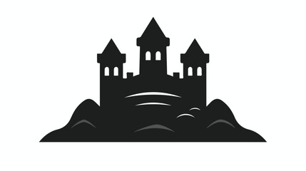 Sand castle vector icon Black vector icon