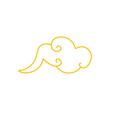 chinese cloud thin line icon