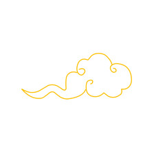 chinese cloud thin line icon