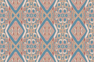 Ethnic Ikat tropical seamless pattern. Motif ethnic handmade beautiful Ikat art.Ikat ethnic tribal, boho colors seamless wallpaper. Abstract traditional.