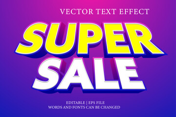 super sale promotion 3d text effect style editable