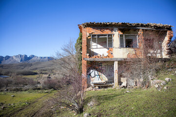 abandoned village of Rucayo near the Porma reservoir in the province of León, Spain