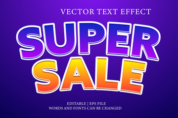 editable super sale text effect template