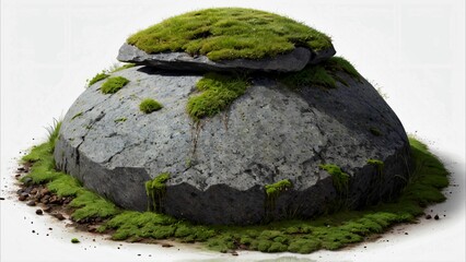 Stone with green moss