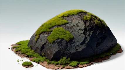 Stone with green moss