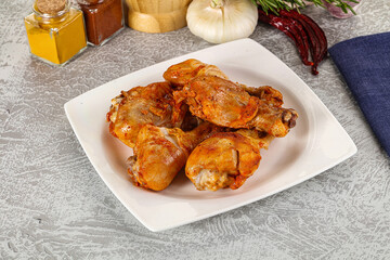 Raw marinated chicken drumstick for cooking