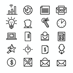 a black and white icon set of various items