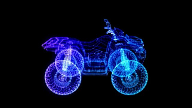 Futuristic Quad Bike interface concept. Scan technology. AI Digital background. Motion design 4k - Powered by Adobe