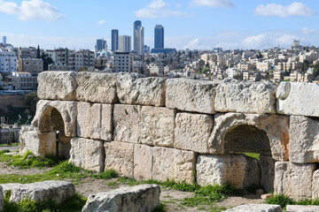 View at the roman citadel at Amman in Jordan - 786359118