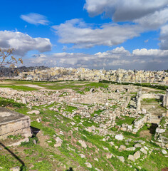 View at the roman citadel at Amman in Jordan - 786359195