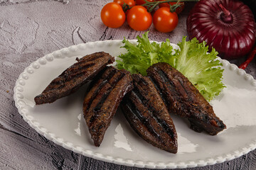 Grilled diet beef liver steak