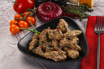 Beef liver with cream sauce